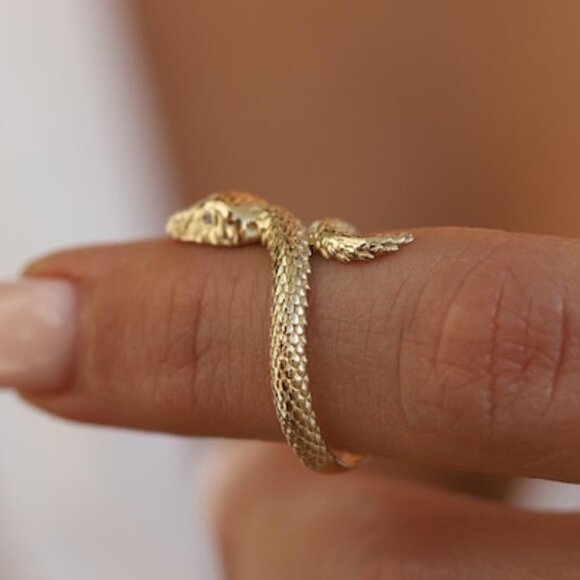 Gold Snake Ring - Picture 2 of 2